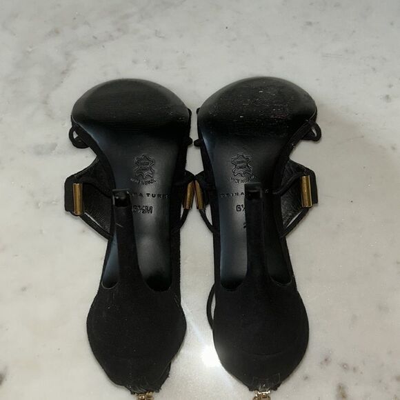 Trina Turk black suede stiletto heels size 6.5 - Picture 7 of 8